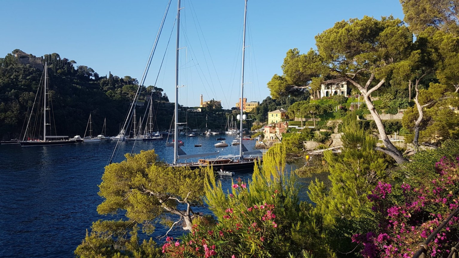 Portofino e le barche nella baia